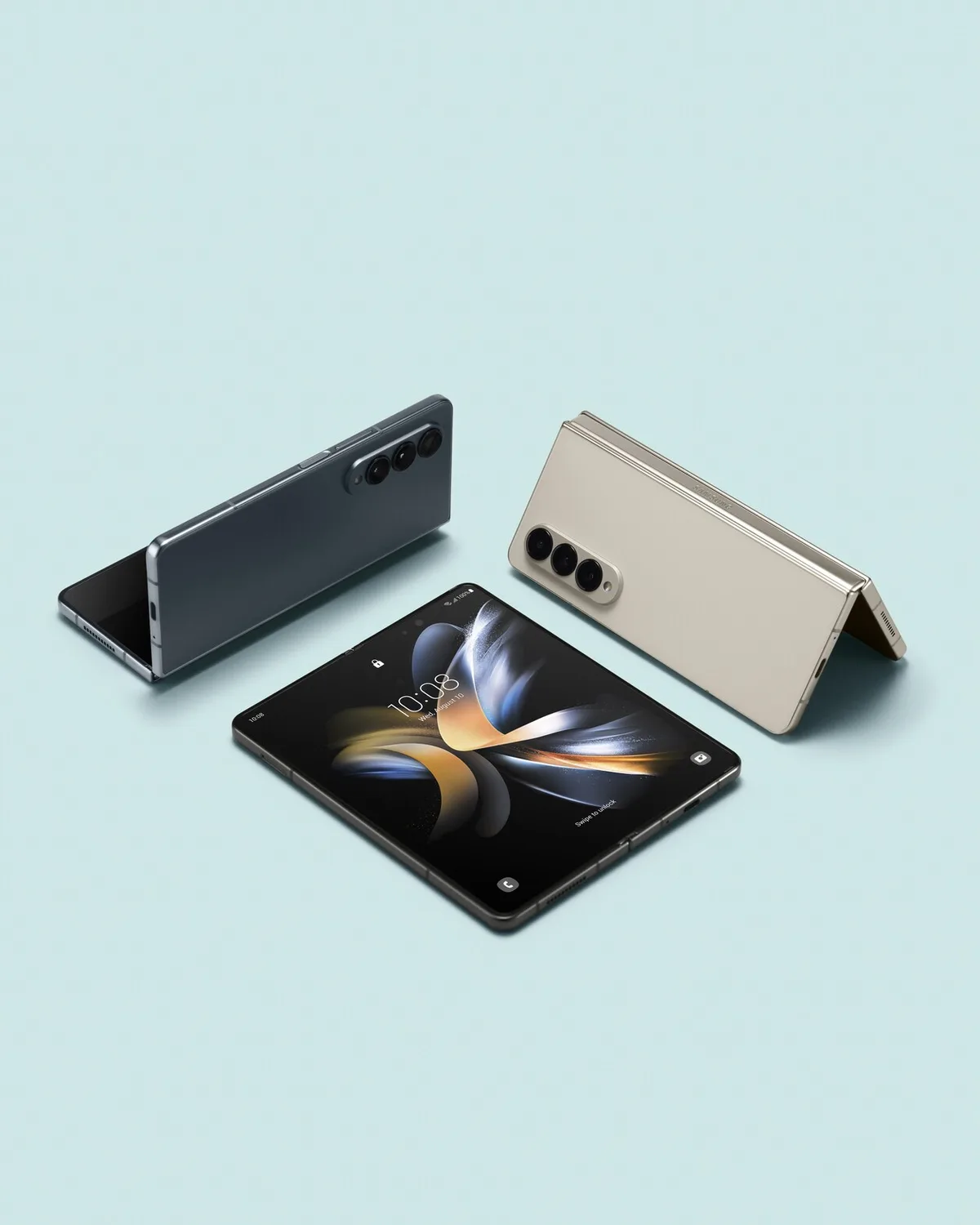 De Z Fold 4 kan worden uitgevouwen tot een soort tablet.