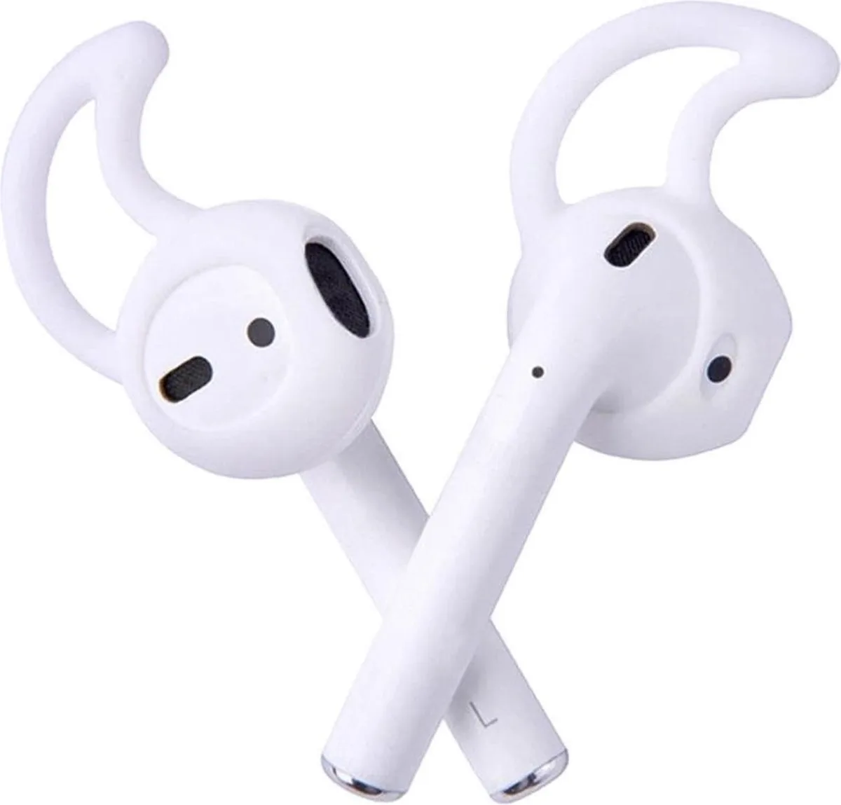 Deze haakjes klemmen de AIrPods aan je oorschelp vast.