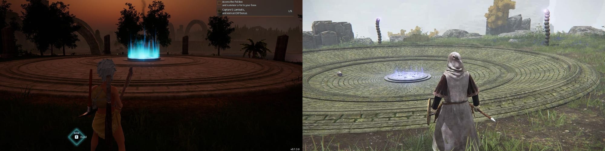 Links Palworld, rechts Elden Ring.